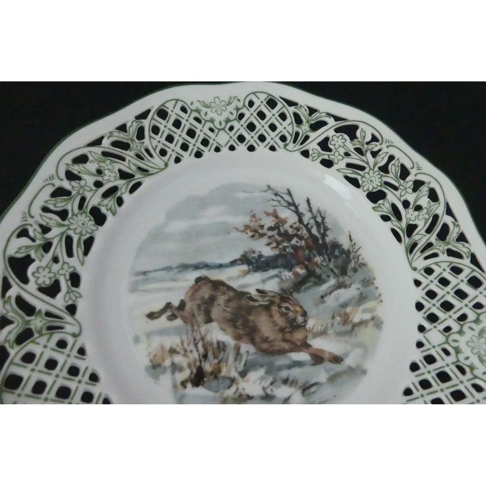 Schumann Arzberg Tradition Reticulated Plate Rabbit Hare Winter B4avaria 7.5